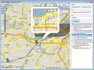 GoogleMapsDirectionsTest.exe Screenshot